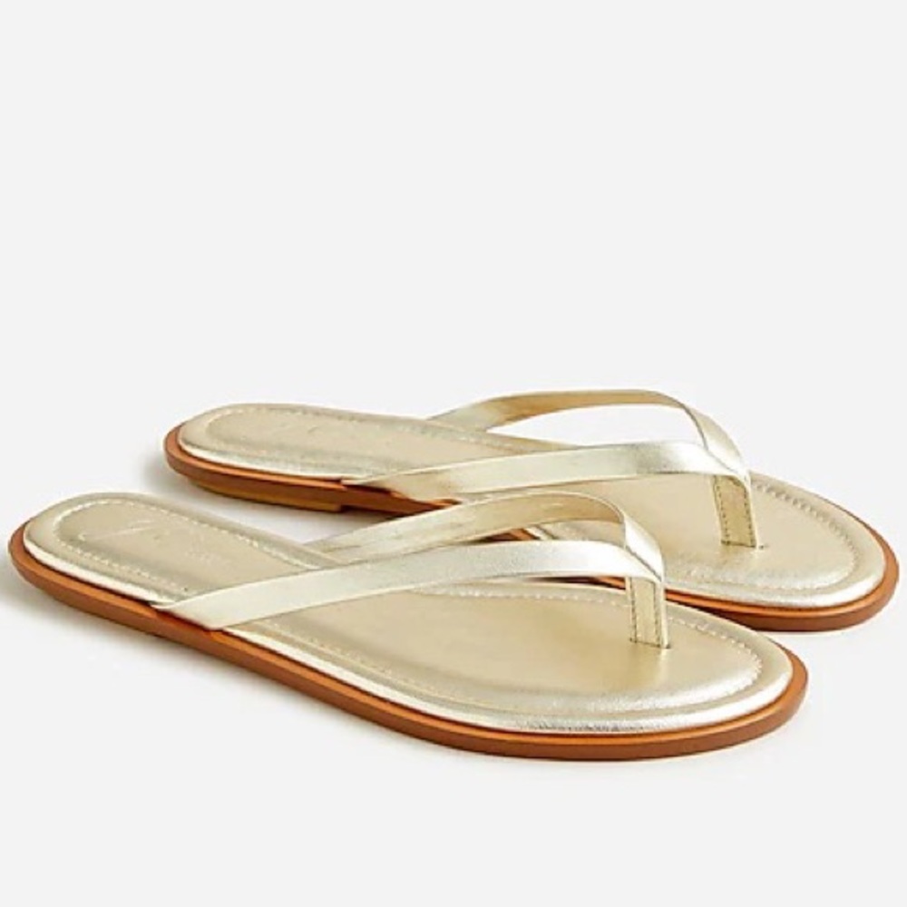Sorrento thong sandals in metallic leather